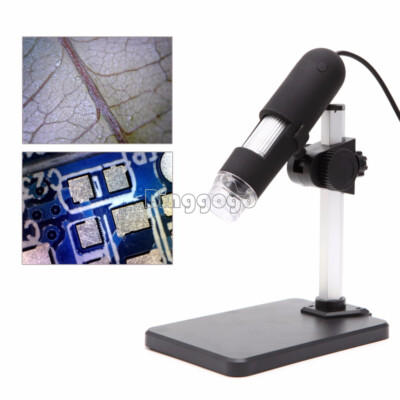 2MP USB 1000X 8 LED Digital Microscope Endoscope Magnifier Camera+Lift Stand Hot