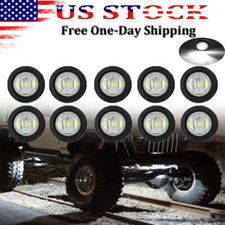 10x White Led Rock Lights Universal 12v Car Offroad Wheel Underbody Light Round