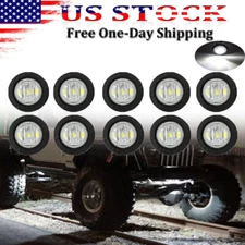10x White LED Rock Lights universal 12V Car Offroad Wheel Underbody Light Round