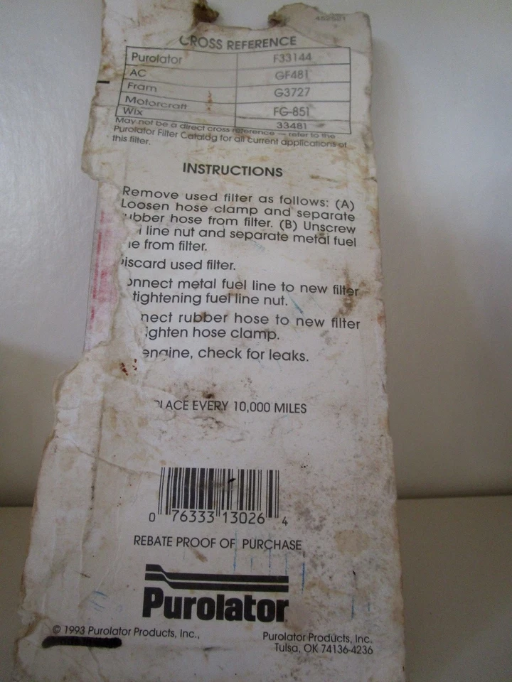  Purolator Fuel Filter #33144  Foto 2 de 2