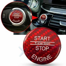Red Carbon Fiber Cap Trim For Bmw Keyless Start Stop Button X5 X6 E70 E71 07-14