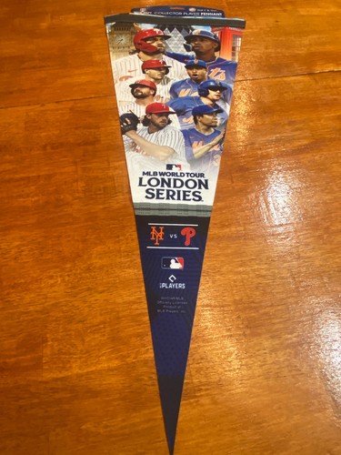2024 MLB World Tour "London Series" Phillies vs. Mets Match-Up Pennant - Picture 4 of 4
