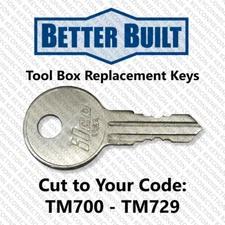 Better Built Truck Tool Box Replacement Key Cut to Code TM700-TM729
