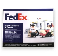 FedEx Day Cab Truck & Trailer Building Block Set – 333+ Pieces - Compatible