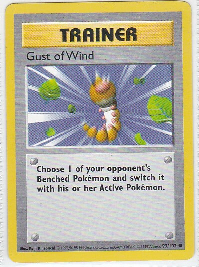 M) Pokemon Nintendo GAMEFREAK Trading Card Trainer Gust of Wind 93/102