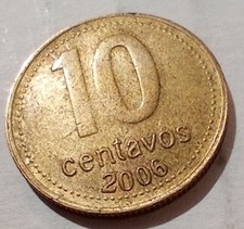 10 Centavos 2006 Argentina Coin Misaligned Die Obverse Error