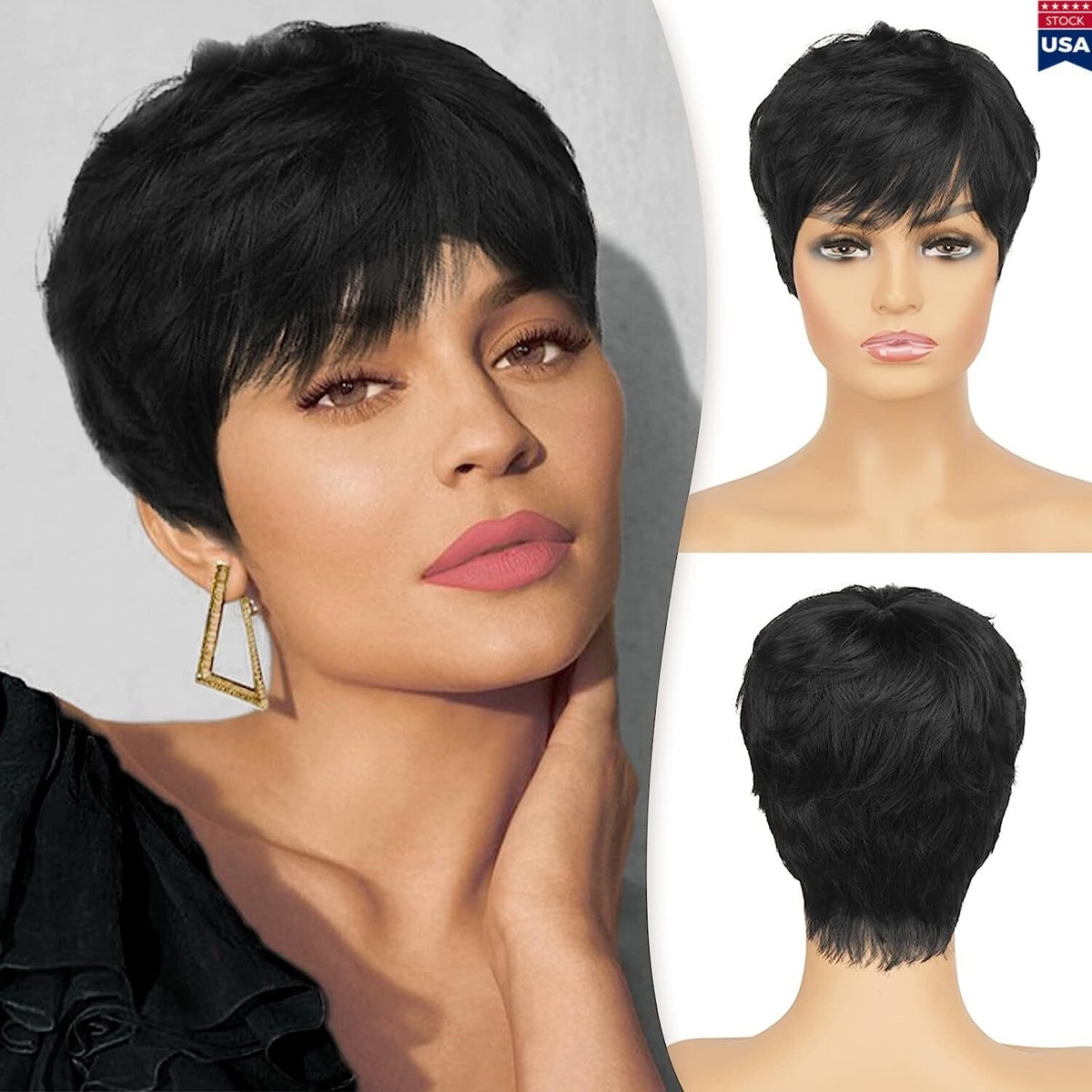 Short Bob Human Hair Wig with Bangs – Soft & Natural for Everyday Wear Amazon.com : starluck Human Hair Wigs for Women, Curtain  main image 2