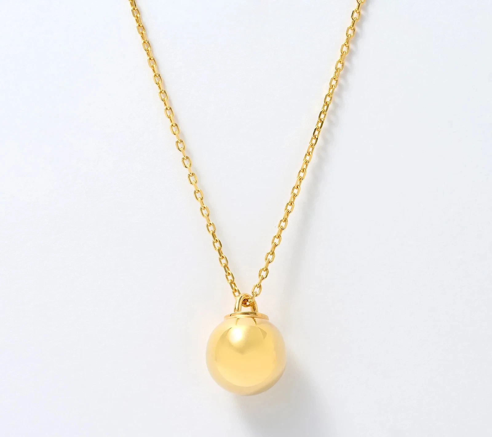 "UltraFine 950 Silver Beaded Chain 30\" Necklace, yellow"