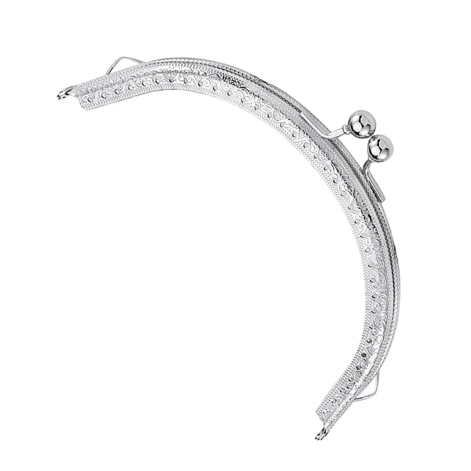 8,5 cm Halbkreisbogen Eisen Geldbörse Rahmen Münztüte Dekorative Silber Perlen - Bild 4 von 4