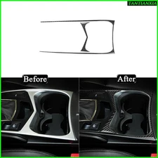 Real Carbon Fiber Center Console Water Cup Holder Kit For CADILLAC SRX 2010-16
