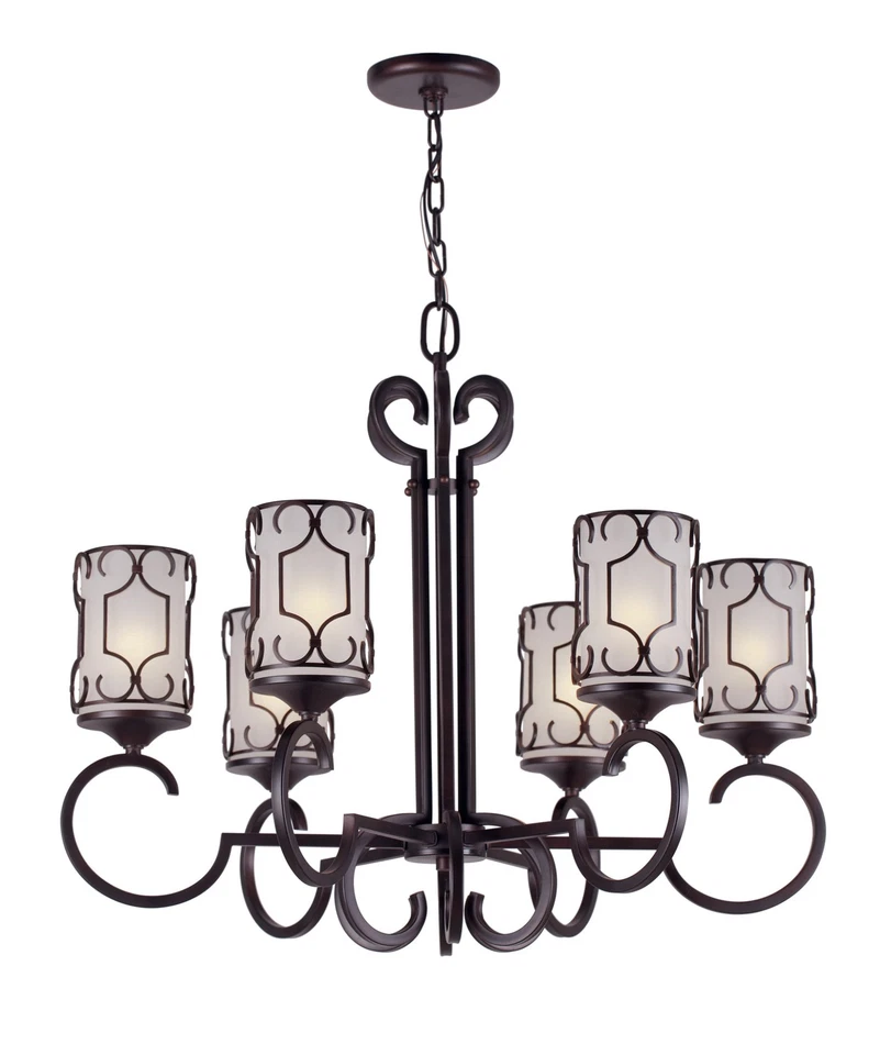 Lámpara de araña Forte Lighting 2584-01 6 luces 29" W - bronce Foto 3 de 4