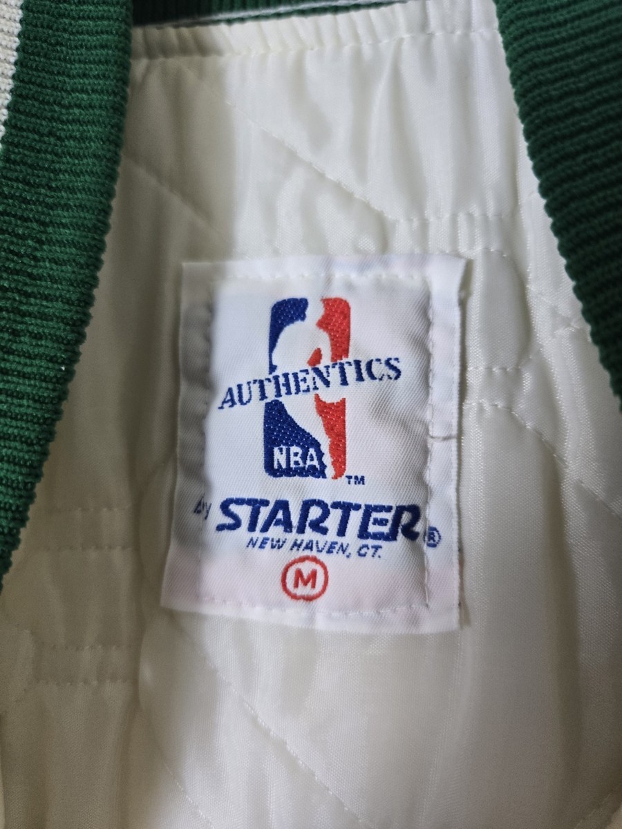 Vintage Starter Boston Celtics Cream Satin Jacket Men's Size