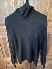 Axcess Men  s Large Black Ribbed Turtleneck Sweater 100 Cotton Knit Pullover L