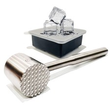 Stainless Steel Meat Tenderizer Tools Heavy Duty Kitchen Meat Hammer with a 4...