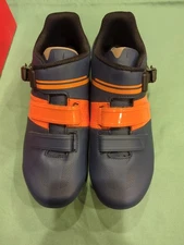 Santic Cycling Shoes Size 9 US, 43 Euro - Non-Lock Dark blue/ Orange New!