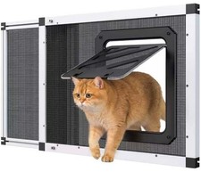 Screen Cat Door for Windows 22" to 28.5" Adjustable Width Installs in 1 Minute M