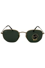 Ray-Ban Men's RB3548N Hexagonal Flat Lens Sunglasses Gold/G-15 Green