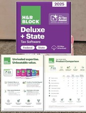 H R Block Tax Software Deluxe  State 2025 FREE FED Key PC/Mac READ LISTING 