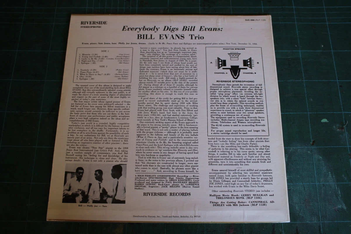 Everybody Digs Bill Evans Riverside 1129 1983 RE Sam Jones Philly Joe Post Bop