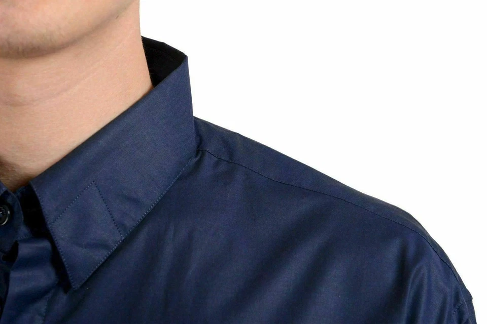 Camisa de vestir Versace para hombre púrpura manga larga US 17 IT 43 Foto 4 de 4