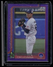 2025 Topps Chrome NPB #28 Yasunobu Okugawa Purple Refractor #/250