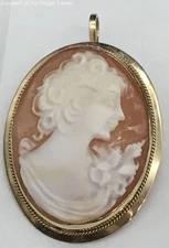 14k Yellow Gold Cameo Pin