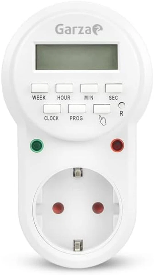 Garza - Enchufe Temporizador Programador Digital, Programable 24 horas/7 días, 8 - Imagen 4 de 4