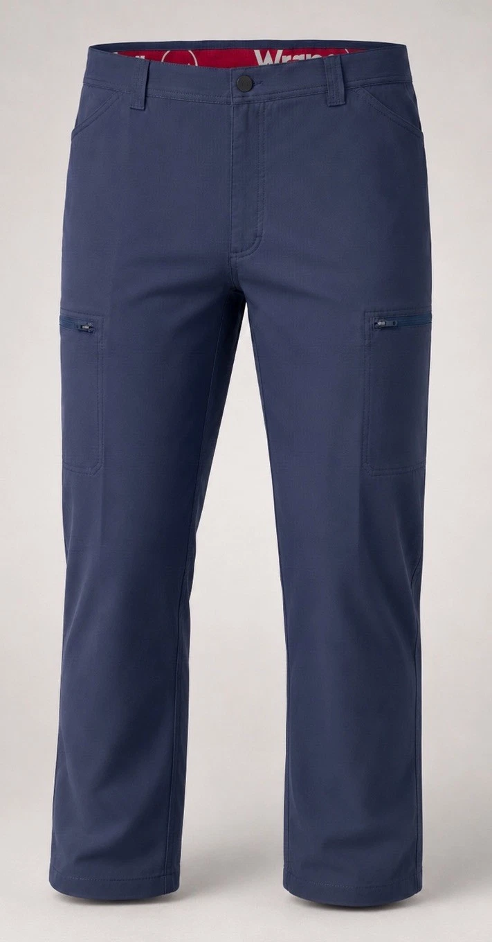 Wrangler Mens Cargo Pants 40x30 Outdoor All Terrain Nylon Stretch Blue Hiking