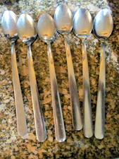 *Juego de colección de 6 cucharas de crema de té helado Tramontina Brasil 8” de largo 740 NSF acero inoxidable