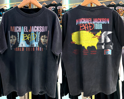 1988 Michael Jackson Bad World Tour T-Shirt Vintage MJ Concert