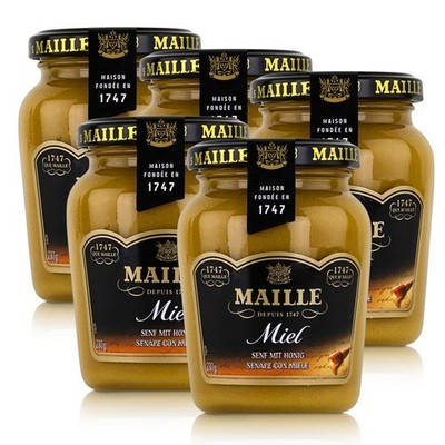 Maille Dijon-Senf mit Honig 200ml fein würzig cremig klassisch (5er Pack)