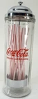 1992 Vintage Coca-Cola Straw Dispenser Diner Style Glass Holder Chrome Top Coke