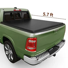 5.7 ft Soft Roll Up Tonneau Cover for 09 - 24 Dodge Ram 1500 Classic On Top