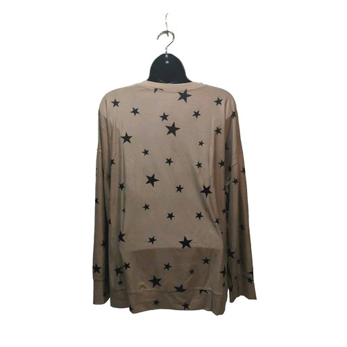 Felpa donna manica lunga stella talpa maglione medio camicia top pigiama pull on - Foto 2 di 11