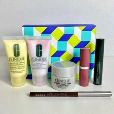 Clinique Skincare Makeup 6 Piece Set - Moisturizer, Cleanser, Mascara, Primer