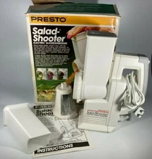 Presto Salad Shooter 02910 Electric Slicer Shredder * White w/ Box & Manual