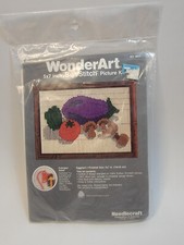 Vintage WonderArt SwifStitch Picture Needlecraft Kit Eggplant 6855 5"x7"