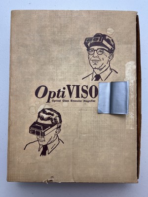 Vintage Donegan Opti Visor Binocular Magnifier Glasses DA-5 Blue, 1970s Box Only