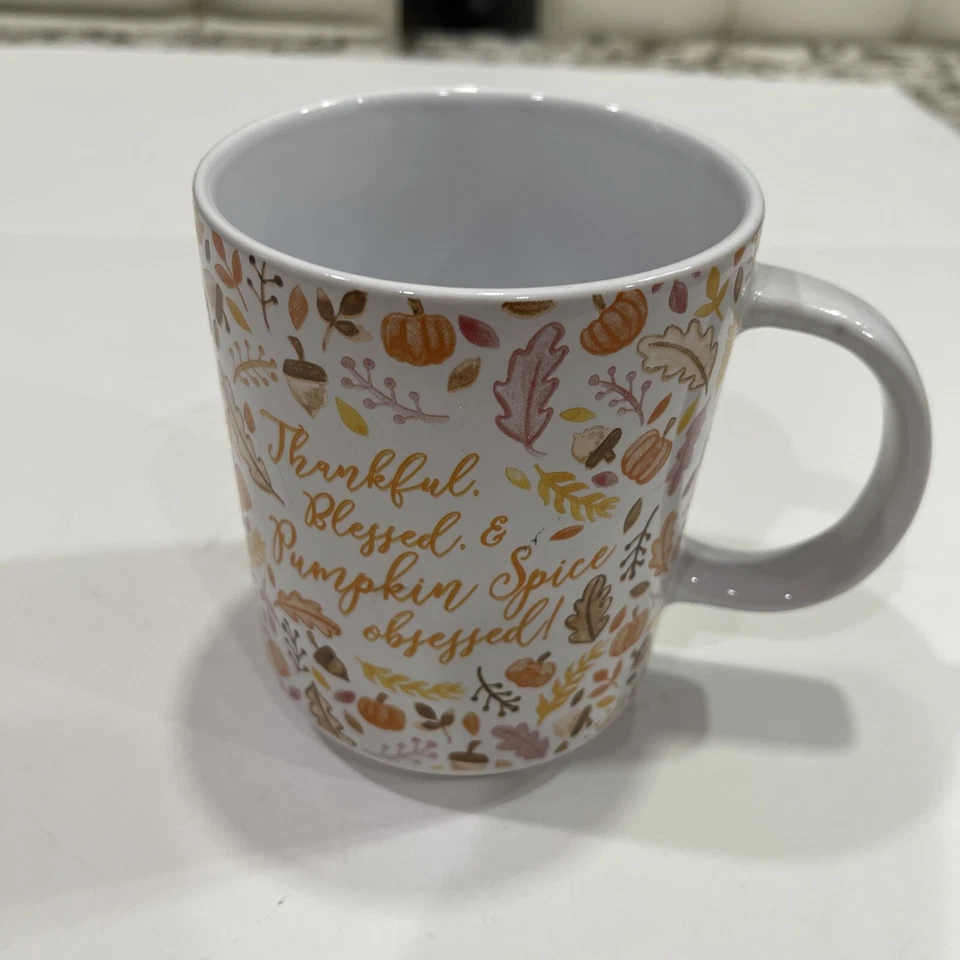 Cynthia Rowley New York  Thankful Blessed Pumpkin  Spice Obsessed Coffee Mug Fal - Image 2 of 4