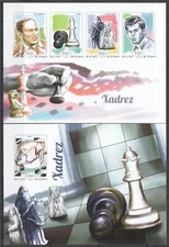 DZ0162 ! IMPERF 2014 GUINEA-BISSAU CHESS CARLSEN KASPAROV #7461-64+BL1304 MNH