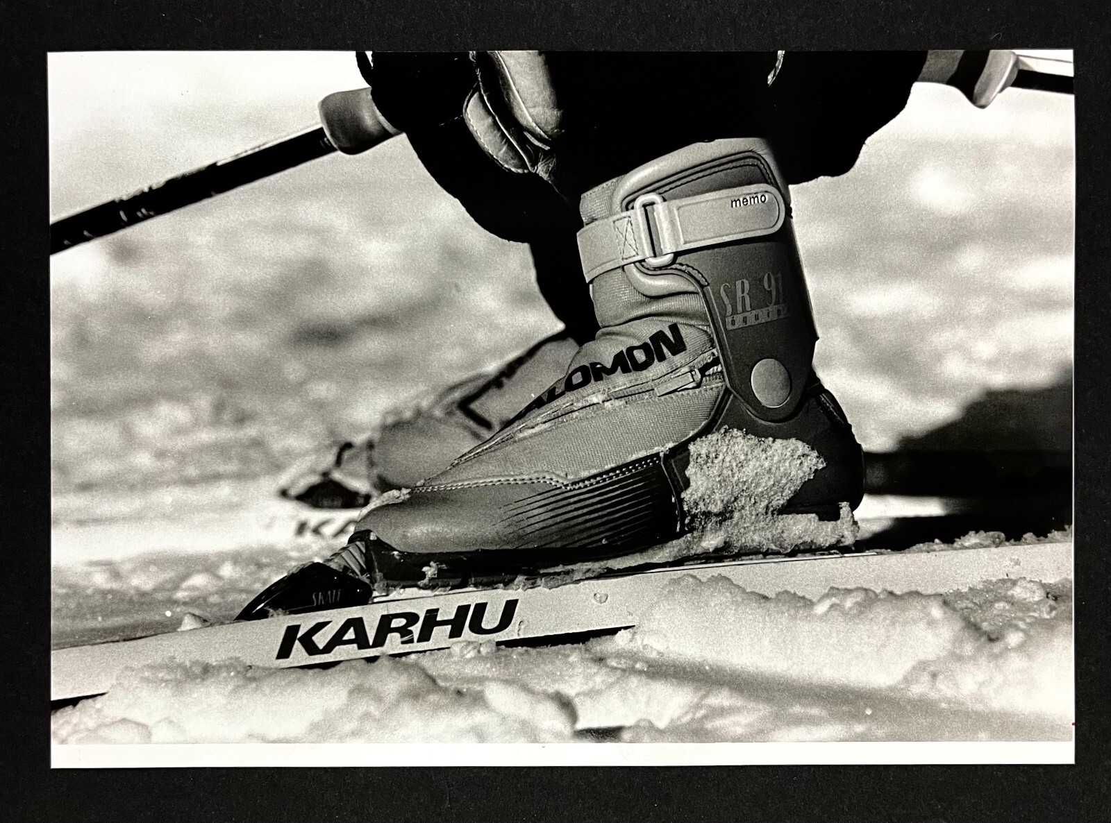 Scarponi da sci Salomon SR 91 1990 Karhu sci alla caviglia sci vintage stampa foto