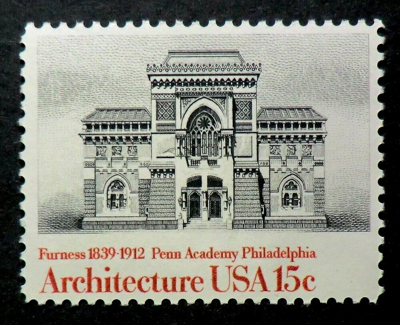 1840 MNH 1980 15c Penn Academy Architecture Furness Philadelphia Philly