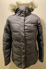 Jack Wolfskin Grey Down Baffin Snow Jacket 12/14 Fur Hood Vgc Waking Winter