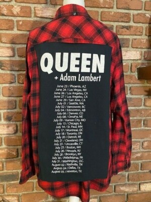 Queen rock band logo on flannel custom made to your size!