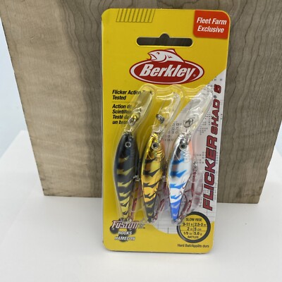 Berkley Flicker Shad 5 Fleet Farm Exclusive Glow Panties Colors (3 Pack)