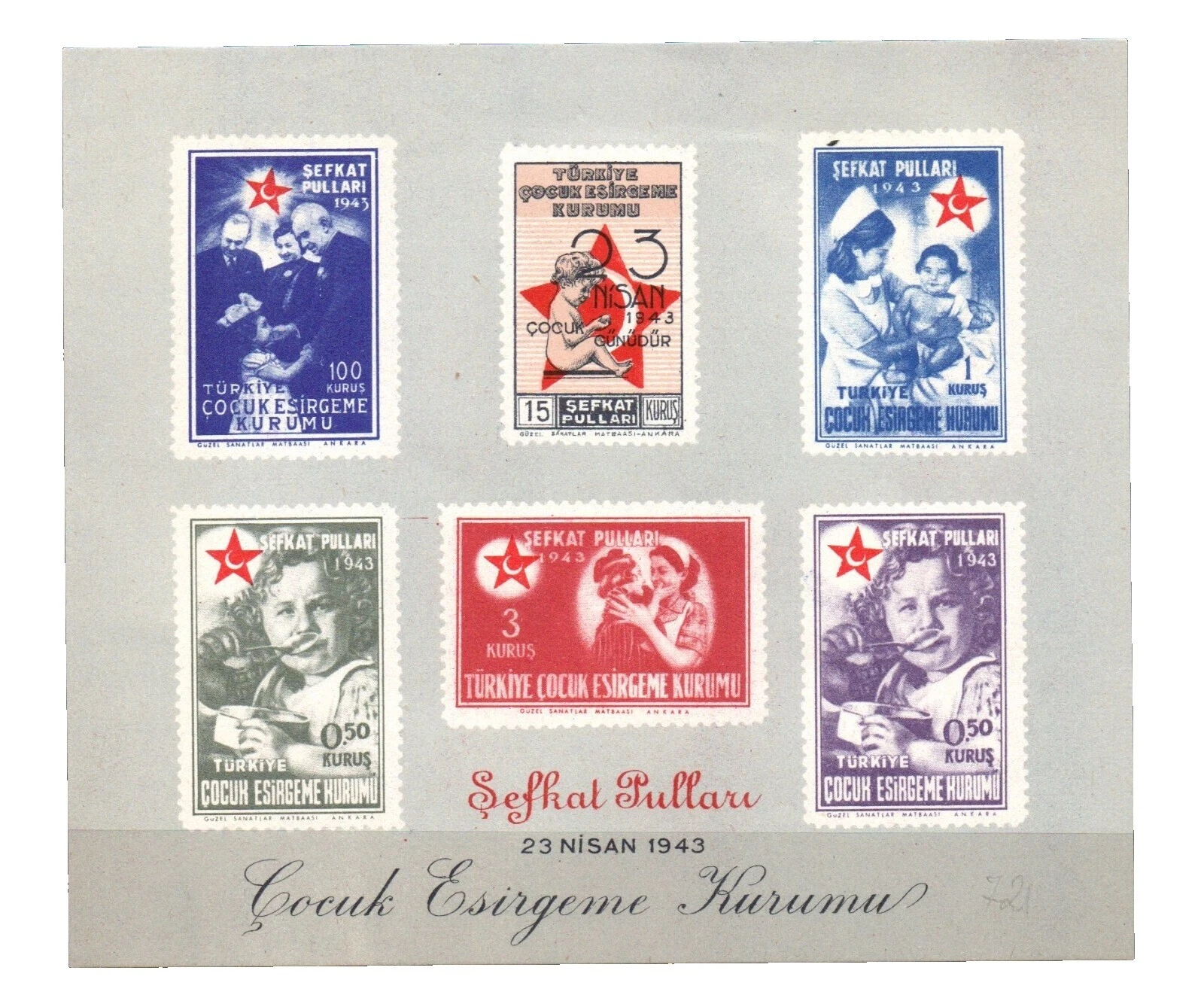 Red Cross Turkish Stamp Blocks