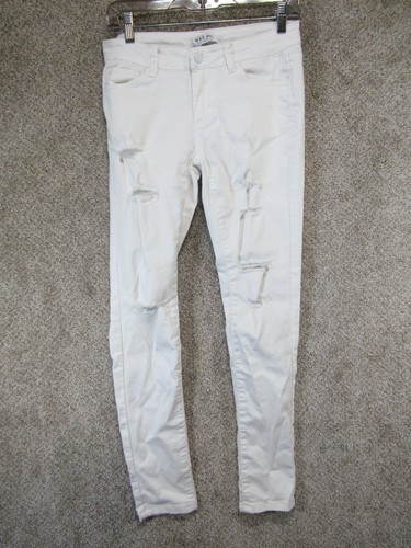 Women's Wax White Distressed Skinny 