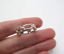 925 Sterling Silver Rectangle  Bar Gate Link 5.5mm Band Ring Size 8