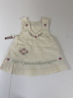 Vtg Sunset Designs Embroidered Jumper Dress #2895 Sugar N Spice Cottagecore Cute