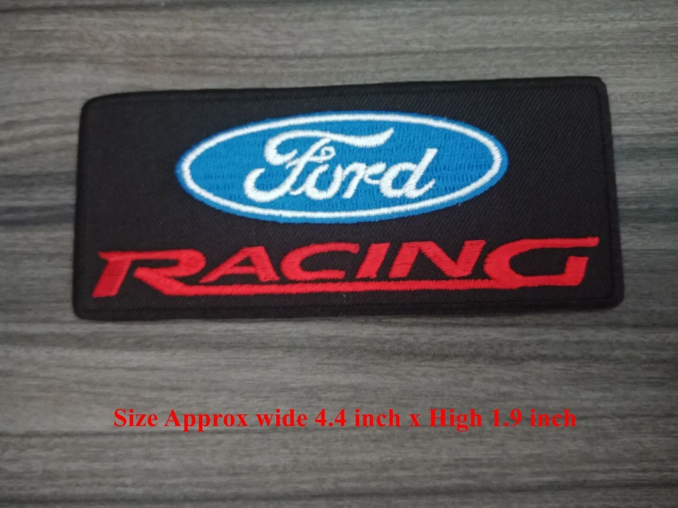 3 pcs FORD Racing Car Size 4.4 x 1.9 inch Patch Iron on Embroidered or Sew on - Image 2 of 4